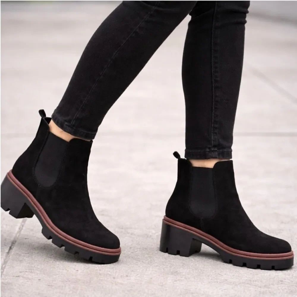 Antonio De Faria Chelsea Black Suede Boots